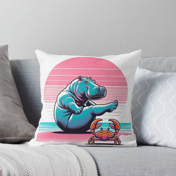 Item preview, oga Bliss: Hippo on Pink Sands with Crab Instructor designed and sold by 0penvimark.