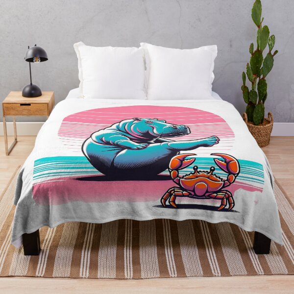 Item preview, oga Bliss: Hippo on Pink Sands with Crab Instructor designed and sold by 0penvimark.