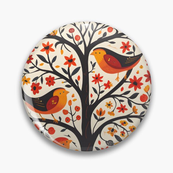 Item preview, Simple flowers and birds on the tree designed and sold by Folksy Living.