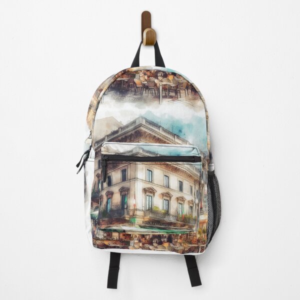 Item preview, Charming European Street Café in a Historic Cityscape designed and sold by ArtComixHaven.