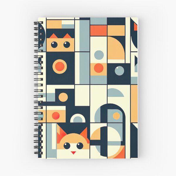 Item preview, Bauhaus inspired cat illustration style designed and sold by CatspirationArt.