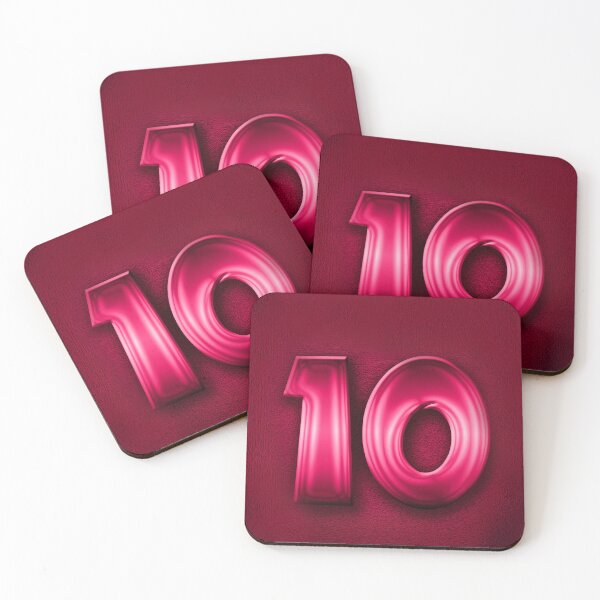 Item preview, Number 10 unit written in pink shiny metallic texture background designed and sold by SpinklyCreations.