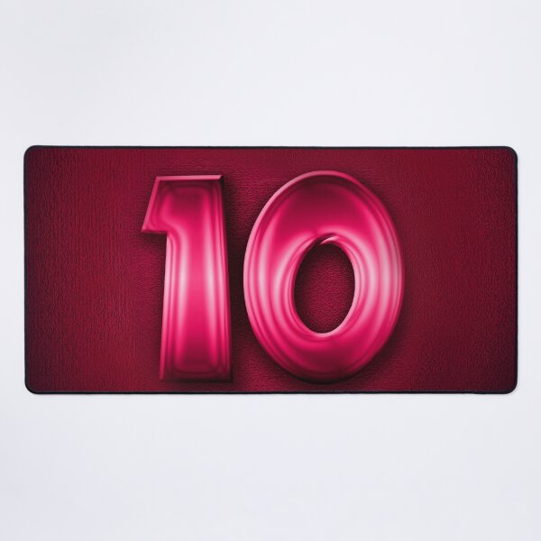 Item preview, Number 10 unit written in pink shiny metallic texture background designed and sold by SpinklyCreations.