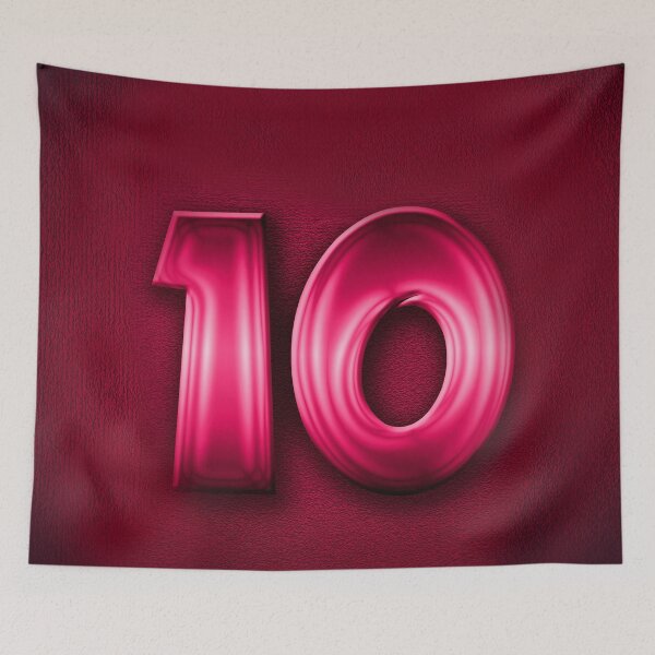 Item preview, Number 10 unit written in pink shiny metallic texture background designed and sold by SpinklyCreations.
