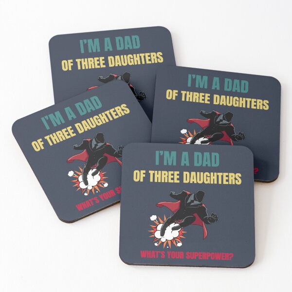 Item preview, Three Daughters Dad of Girls Fathers Day Superhero designed and sold by MomentumCloset.