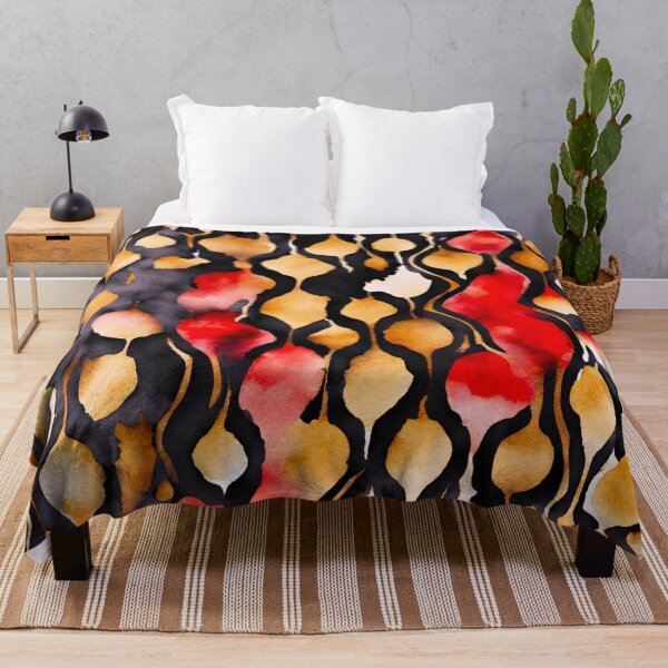 Item preview, Abstract Red Gold Black Watercolor Pattern designed and sold by Tom-Johnson.