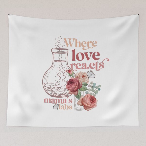 Item preview, Where love reacts mama's labs with a laboratory glassware for scientist pharmacist biologist chemist mama designed and sold by Kuku-Craft.