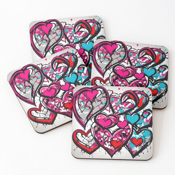 Item preview, Graffiti Hearts Valentine's Art designed and sold by Tom-Johnson.