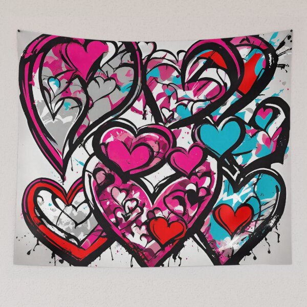 Item preview, Graffiti Hearts Valentine's Art designed and sold by Tom-Johnson.