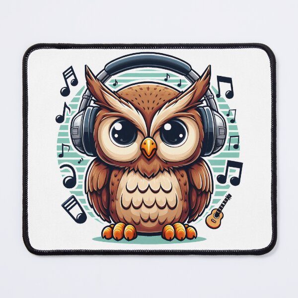 Item preview, Owl Headphones Cute Music Bird designed and sold by WildPalette-Art.