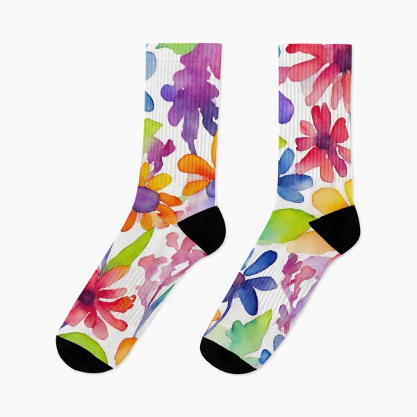 Item preview, Eclectic Watercolor Funky Flowers Pattern designed and sold by Tom-Johnson.