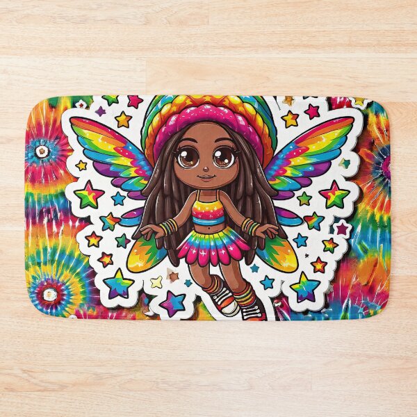 Item preview, Tie Dye Rasta Fairy, Cute Little Girl, Black Girl Cartoon, Reggae Rastafairyan, Tie Dye Rastafarian, Gift for Child designed and sold by Anticulture.