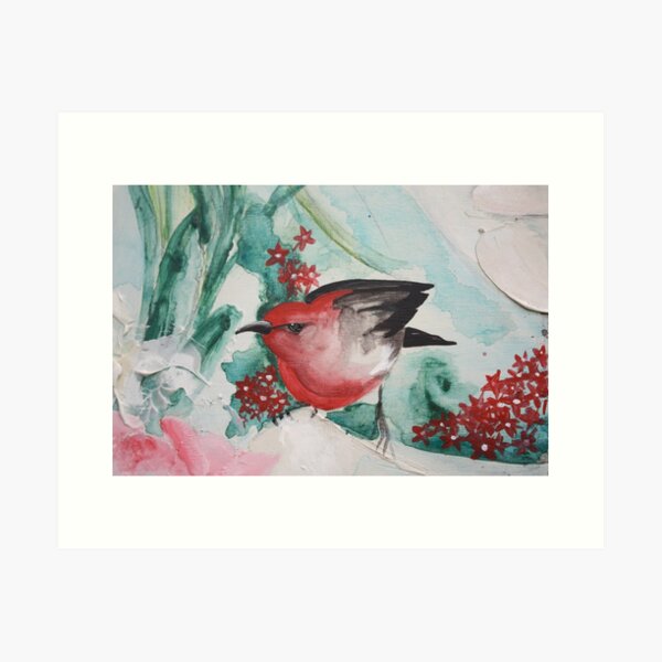 Scarlet Honey Eater Art Print