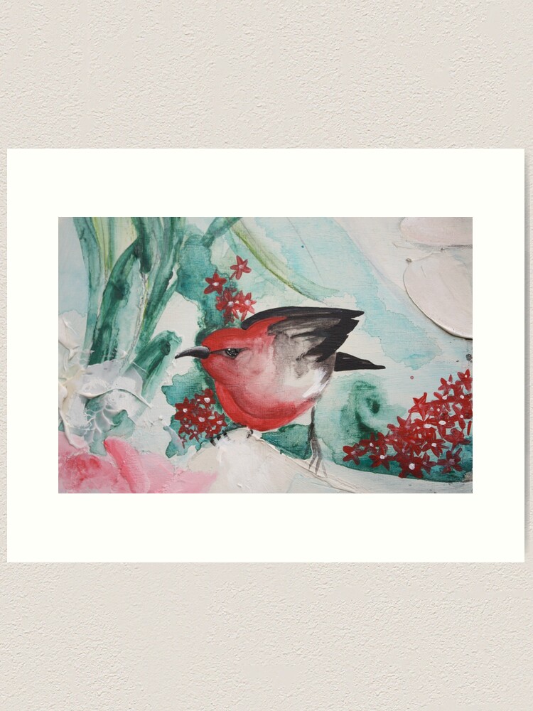 Alternate view of Scarlet Honey Eater Art Print