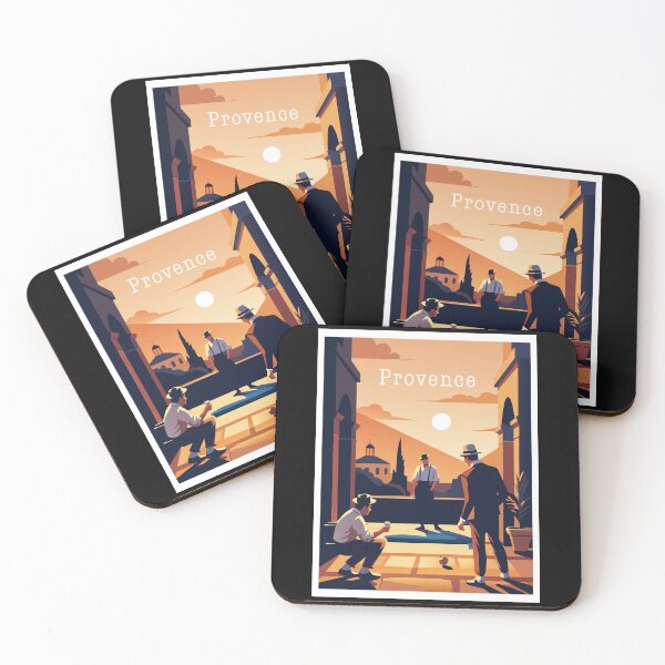 Item preview, Pétanque players in Provence Côte d'Azur designed and sold by BelleRiviera.