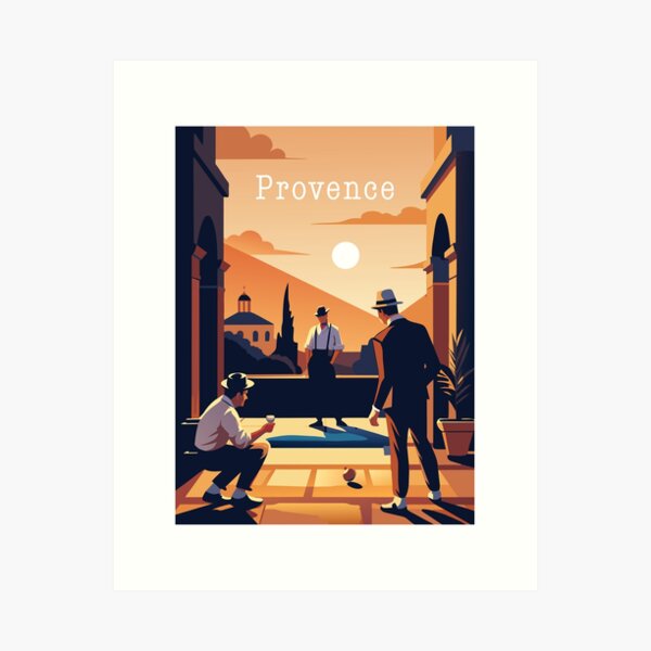 Item preview, Pétanque players in Provence Côte d'Azur designed and sold by BelleRiviera.