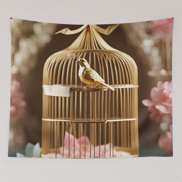 Item preview, Origami Art - Golden Confinement: The Bird in the Gilded Cage designed and sold by ArtfulFolds.