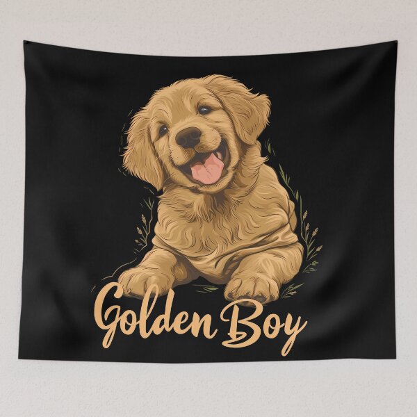 Item preview, Golden retriever boy happy dog pet smile portrait for mom or dad parent, children owner designed and sold by PictureUp.