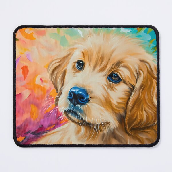 Item preview, Cute adorable golden retriever puppy, pet dog pup colorful painting artwork art designed and sold by PictureUp.