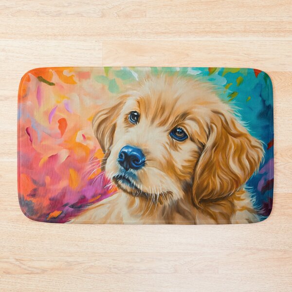 Item preview, Cute adorable golden retriever puppy, pet dog pup colorful painting artwork art designed and sold by PictureUp.