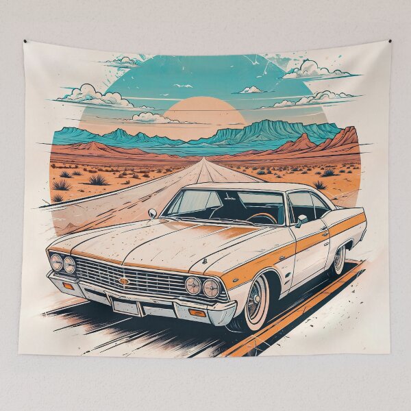 Artikelvorschau, Der Sonnenuntergang eines Chevrolet Impala entworfen und verkauft von PixelCraftDSG.