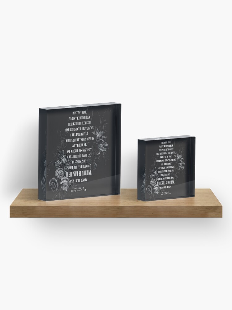 Alternate view of Litany Against Fear Acrylic Block