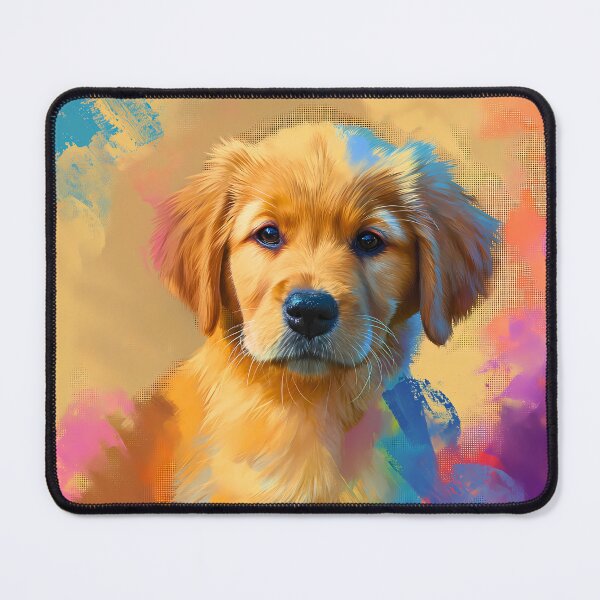 Item preview, Cute adorable golden retriever puppy, pet dog pup colorful painting artwork art designed and sold by PictureUp.