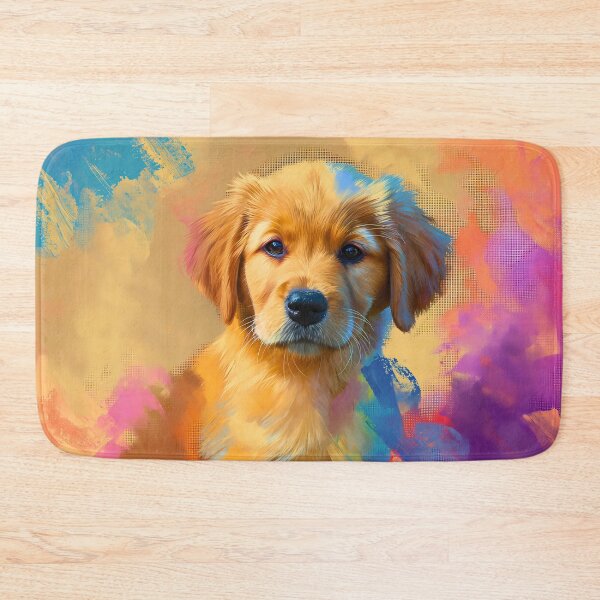 Item preview, Cute adorable golden retriever puppy, pet dog pup colorful painting artwork art designed and sold by PictureUp.