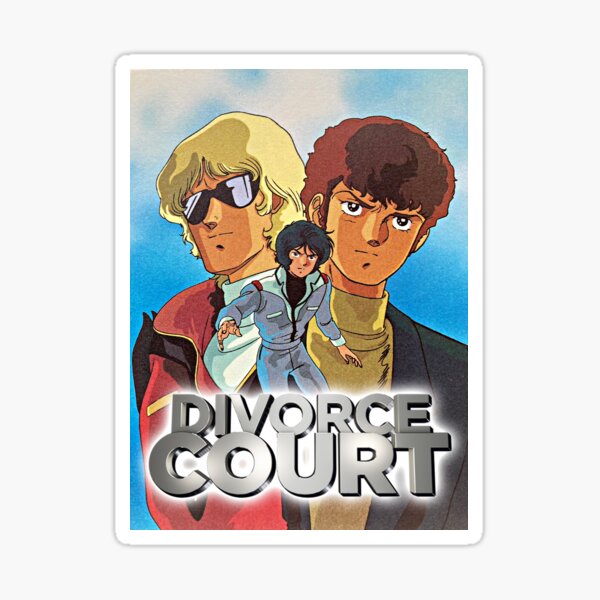 Item preview, Zeta Gundam Quattro Amuro Kamille Divorce Court Yaoi Print designed and sold by MadAnglerPress.