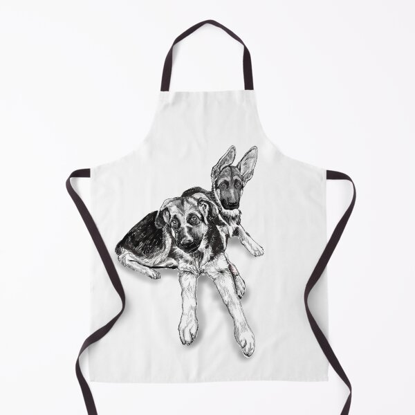 Item preview, German Shepherd puppies pencil drawing designed and sold by Valérie Ozanon.