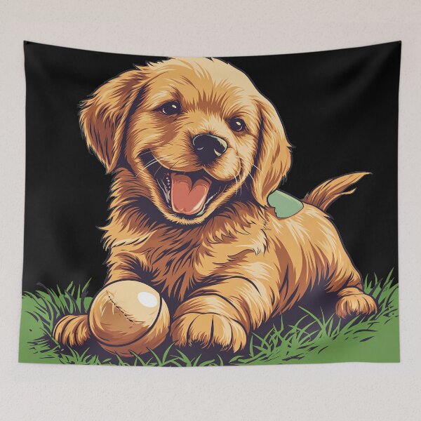 Item preview, Cute adorable golden retriever puppy, golden retriever owner mom dad parent portrait designed and sold by PictureUp.