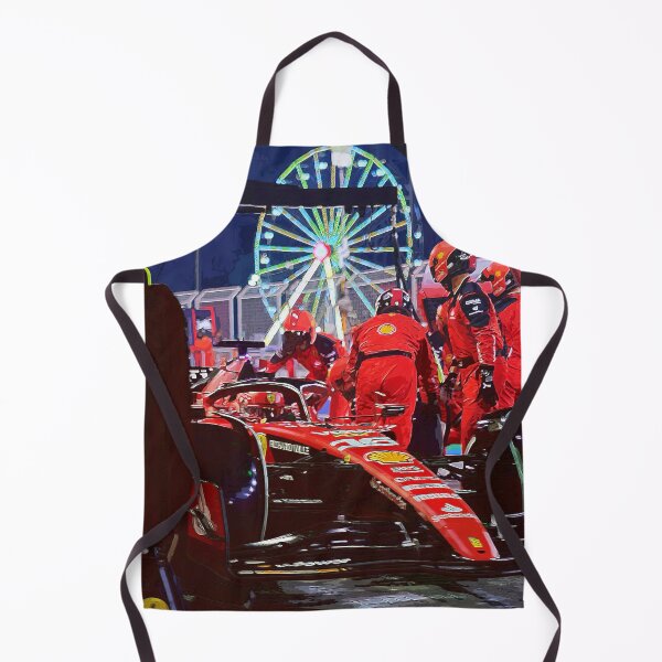 Item preview, Charles Leclerc making a pitstop at the 2023 Sakhir Grand Prix watercolor designed and sold by Rodissimus1984.