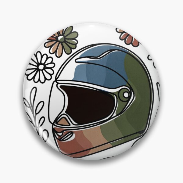 Item preview, Pastel colored motorcycle helmet simple design with flowers designed and sold by Serpentaliss.