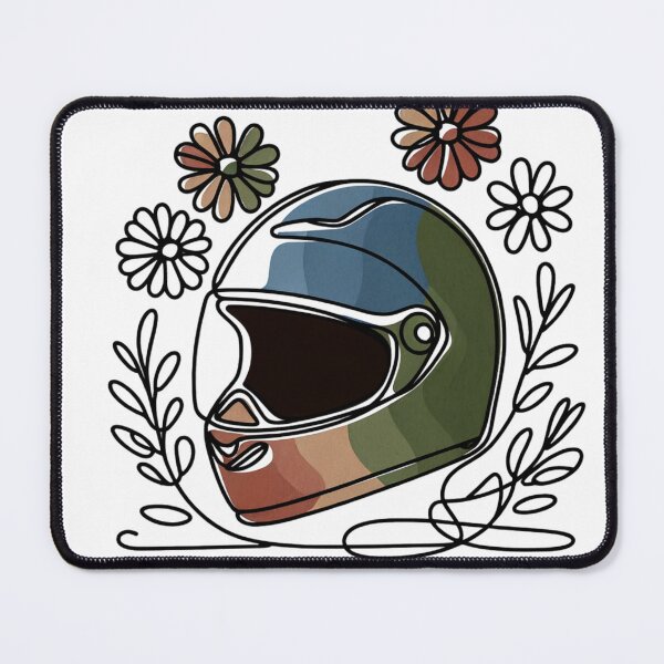 Item preview, Pastel colored motorcycle helmet simple design with flowers designed and sold by Serpentaliss.