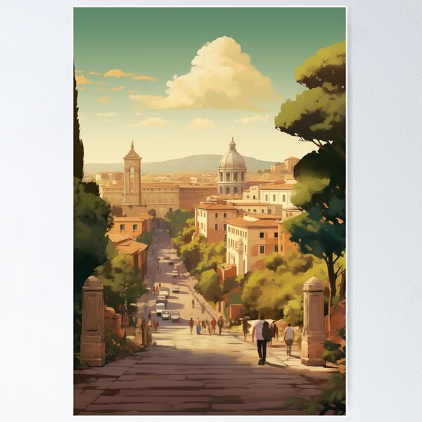 Item preview, Rome Italy Travel Poster designed and sold by peachypoppet.