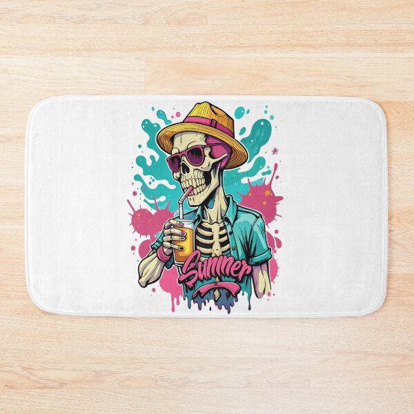 Item preview, Summer House Skeleton Drinking Fruit Juice, Vintage designed and sold by vuslatmedia.