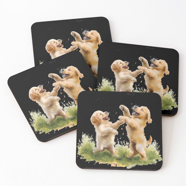 Item preview, Cute adorable funny playful golden retriever puppies best friends, golden retriever baby for children designed and sold by PictureUp.