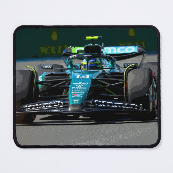 Item preview, Fernando Alonso racing his 2024 F1 race car during the Miami Grand Prix watercolor designed and sold by Rodissimus1984.