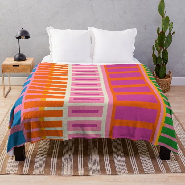 Item preview, Colorful Block Stripe Bold Pattern Pink Green Orange Blue designed and sold by kierkegaard.
