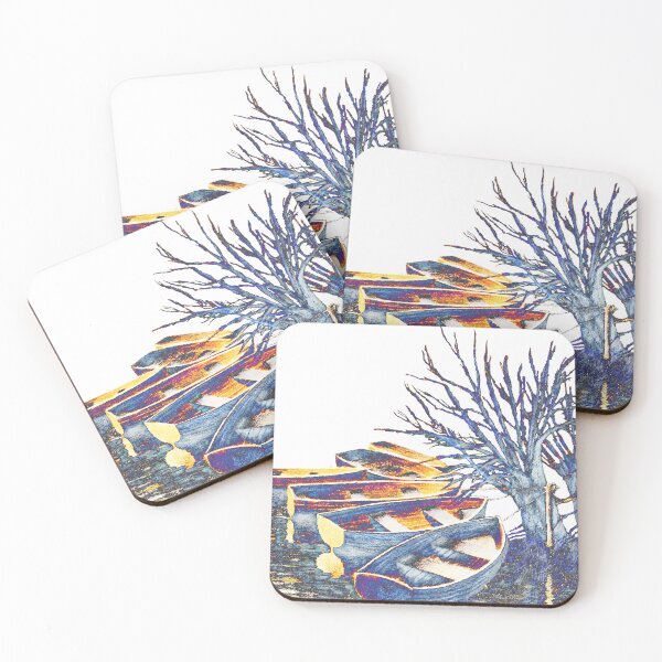 Item preview, rowing boats on  river stour mixed media for charity  designed and sold by JayTCee.