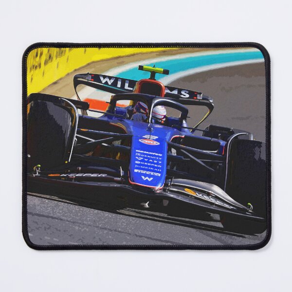 Item preview, Logan Sargeant racing his 2024 F1 race car during the Miami Grand Prix watercolor designed and sold by Rodissimus1984.