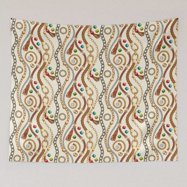 Item preview, Gold chain and leather belt pattern designed and sold by tqueen.