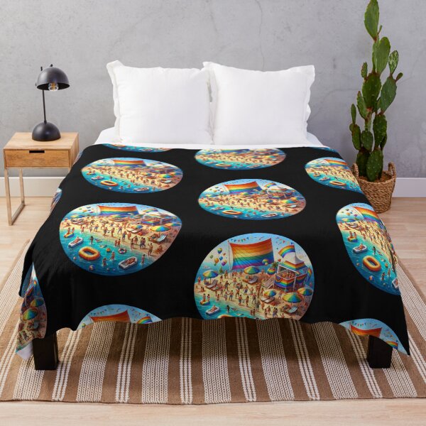 Item preview, Vacation scene with a LGBTQ+ theme at the beach designed and sold by NeaftyFinds.