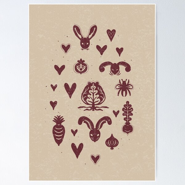 Item preview, Garden Things - Dove + Wine designed and sold by Irene Estelle.