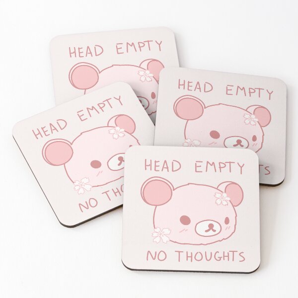 Item preview, head empty no thoughts pink kuma designed and sold by NauticalSorbet.