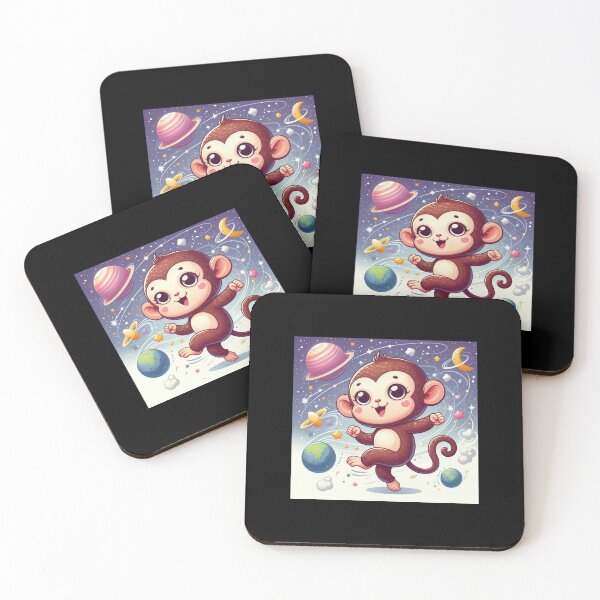 Item preview, Dancing space monkey cartoon with moon designed and sold by LilyPadShop.
