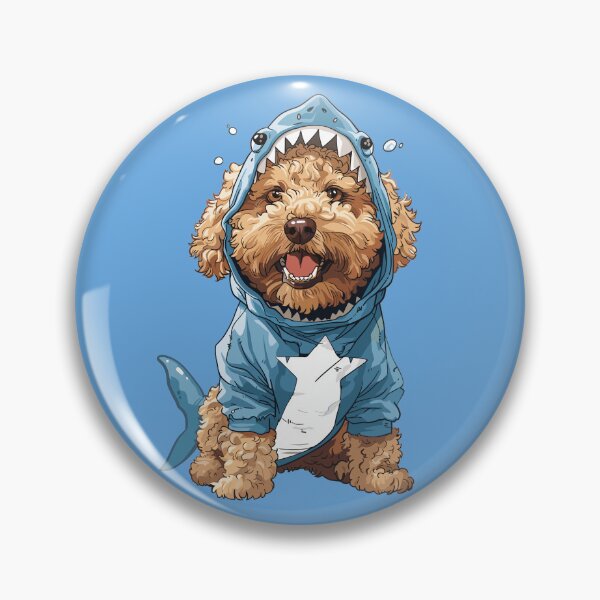 Item preview, Halloween Goldendoodle Shark designed and sold by RetroPrints.