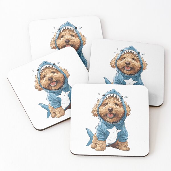 Item preview, Halloween Goldendoodle Shark designed and sold by RetroPrints.