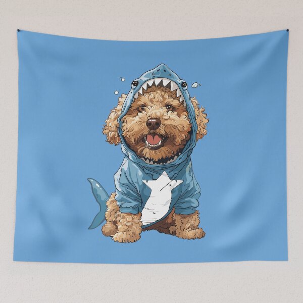 Item preview, Halloween Goldendoodle Shark designed and sold by RetroPrints.