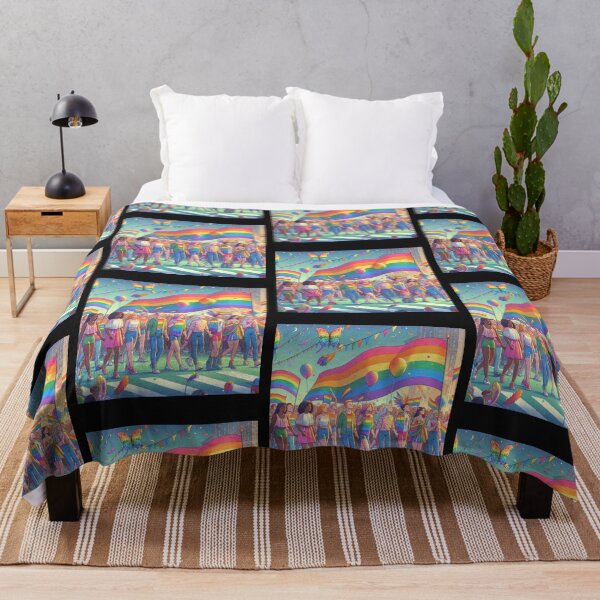Item preview, People celebrating LGBTQ+ Pride month in a festive setting designed and sold by NeaftyFinds.